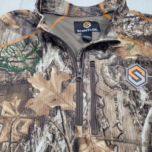 Scentlok Men's Savanna AERO Attack V2 1/4 Zip Hunting Shirt Realtree Camo Carbon